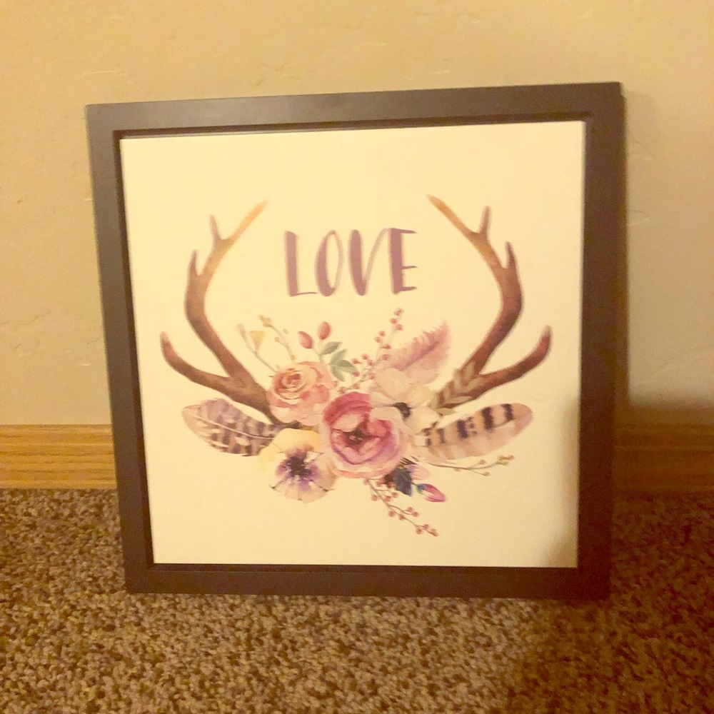 love antler wall decor